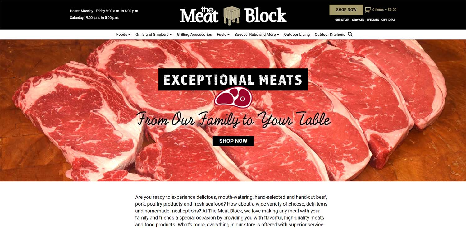 The Meat Block Website Screenshot