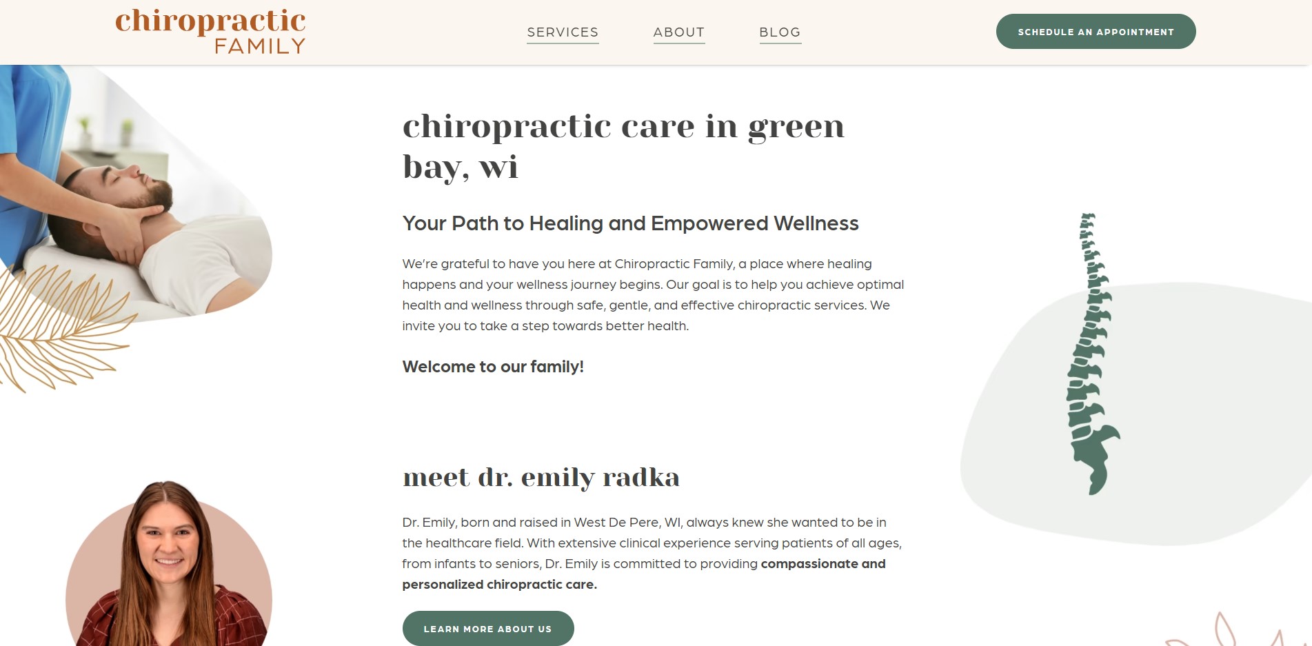 Chiropractic Family Website Screenshot