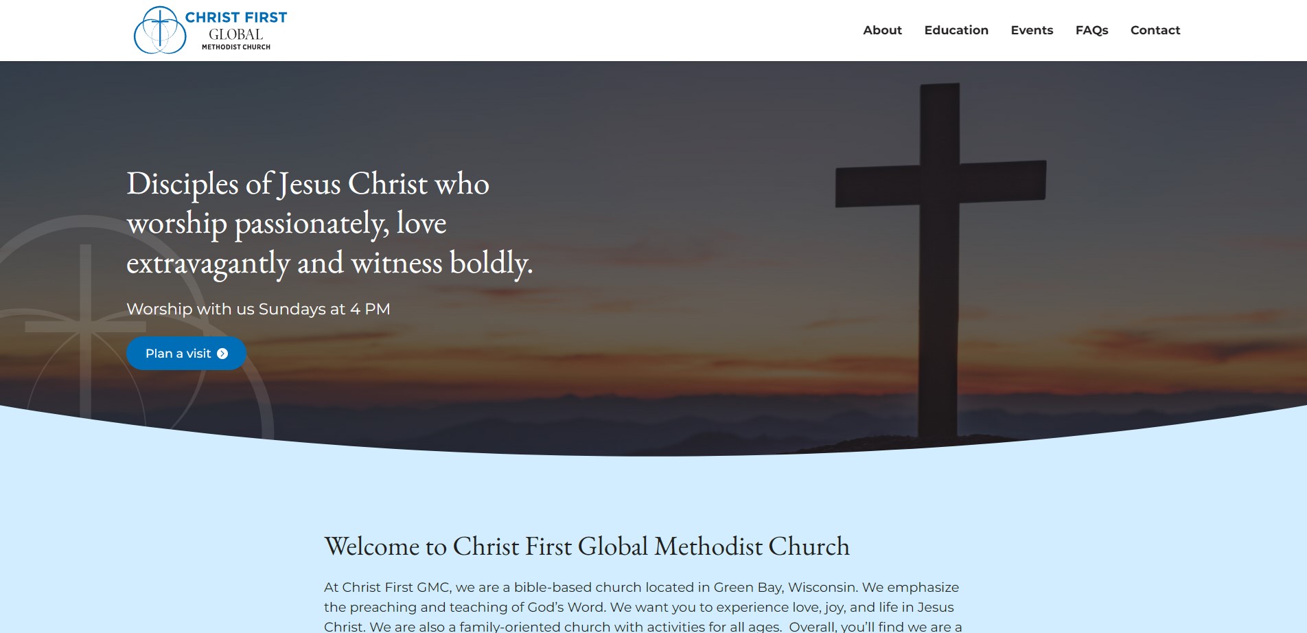 Christ First Website Screenshot