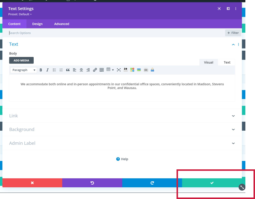 Screenshot of a Divi module