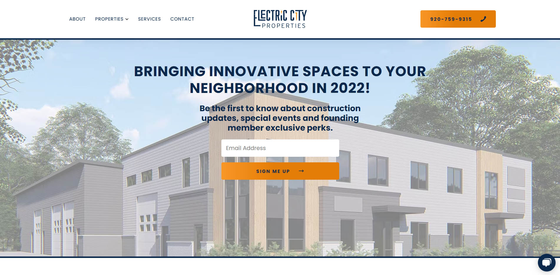 Electric City Properties Website Screenshot