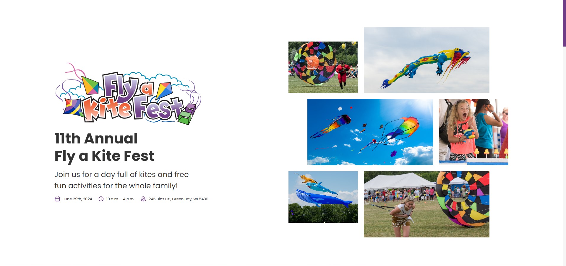 Fly a Kite Fest Website Screenshot