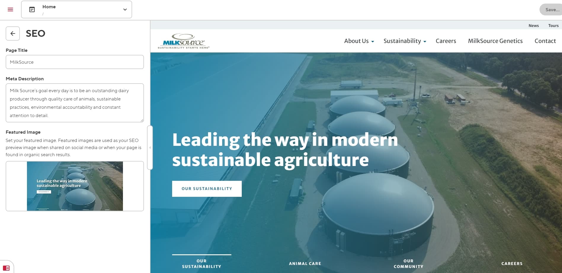 Milk Source SEO Preview Screenshot